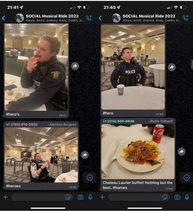 whatsapp convoy policía canadá